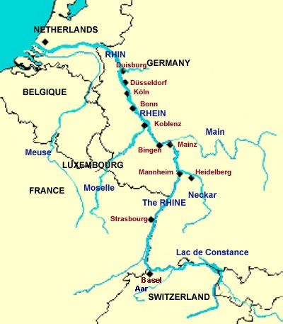 Image result for the river rhine - Source: Multimap.com mapping web site.